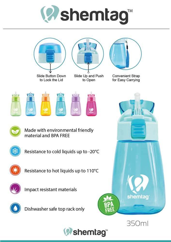 Shemtag Toddler Water Bottle with Straw and Lid