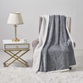 Sheradian Embossed Print Fleece/Caesar Sherpa Reversible Throw Blanket