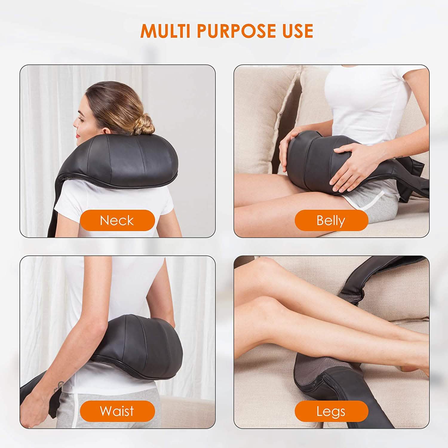 Shiatsu Neck and Shoulder Massager - 4D Back Massager with Heat