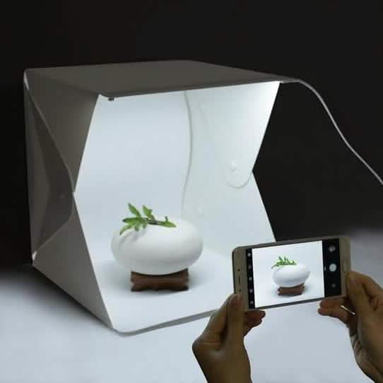 Shibusa Folding Photo Studio Kit Box with 2 LED Light Strips