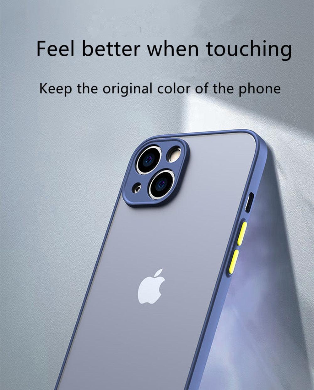 Shockproof Armor Case For iPhone 14 13 12 11Pro Max XR XS X Black Men Luxury Silicone Bumper Clear Hard Cover Silicone Armor Bumper Clear Hard Cover