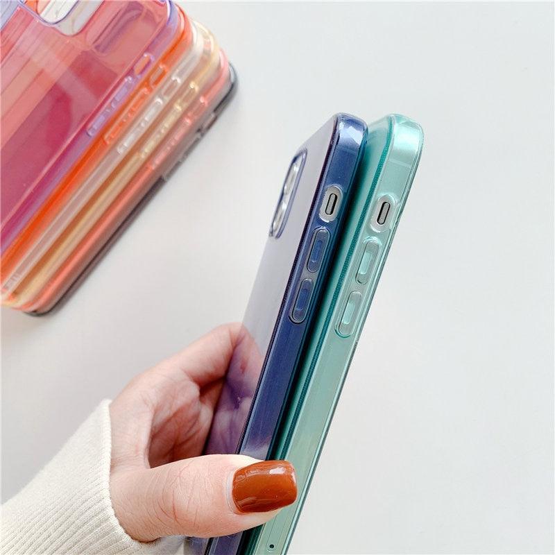 Shockproof Bumper Cover Anti-Scratch Protective Slim Thin Phone Case for iPhone Candy Color Transparent Silicone Phone Case For iPhone 14 12 13 Mini 14 Pro Max Clear Soft Cover