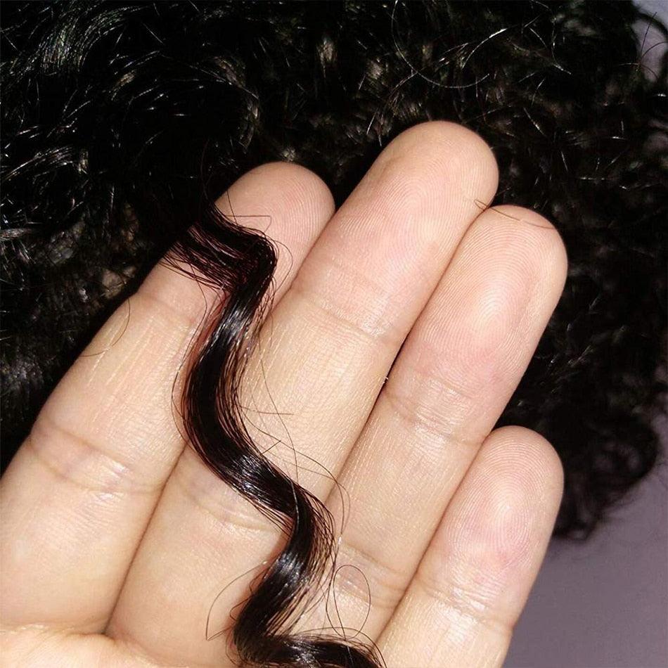 Short Kinky Curly Human Hair Wig Afro Short Wigs Pixie Cut Wig Human Hair No Lace Front Natural Brazilian Hair Pixie Wigs For For Black Women Gifts for Girlfriends