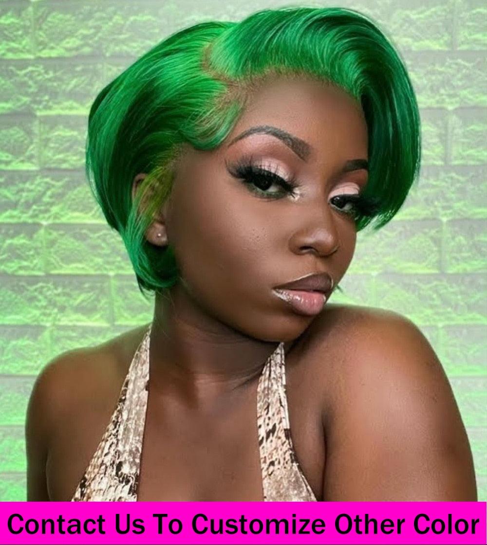 Short Pixie Cut Wig Transparent Lace Human Hair Wigs For Women Straight Frontal Wig Side Part Bob Wig Short Lace Part Wigs For Black Women Gifts for Girlfriends