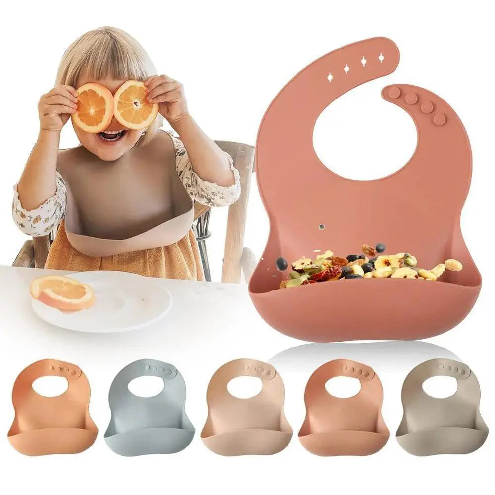 Silicone Bibs For Kids Newborn Baby Feeding Tableware Waterproof  Baby Bibs For Toddler Bib For Kids