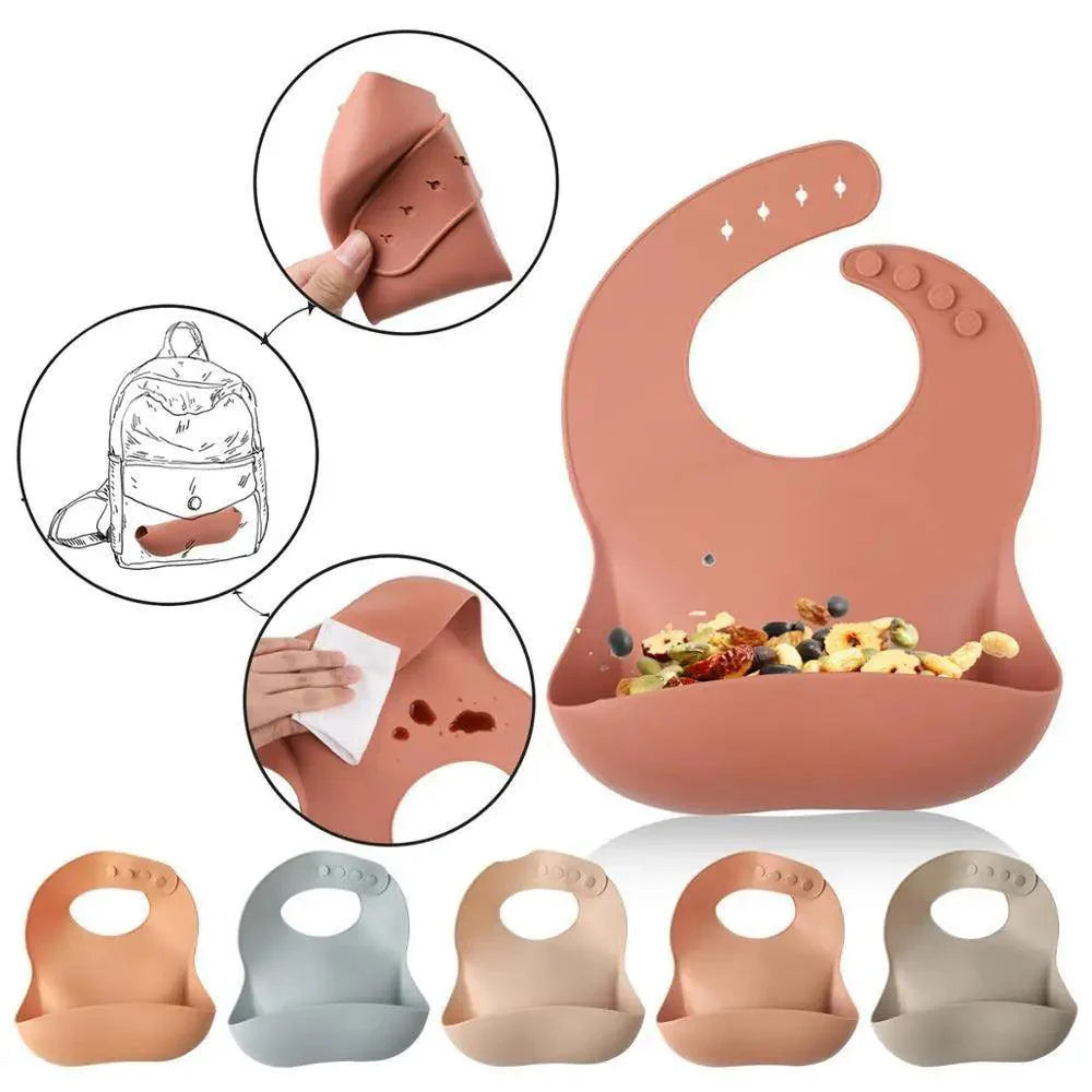 Silicone Bibs For Kids Newborn Baby Feeding Tableware Waterproof  Baby Bibs For Toddler Bib For Kids