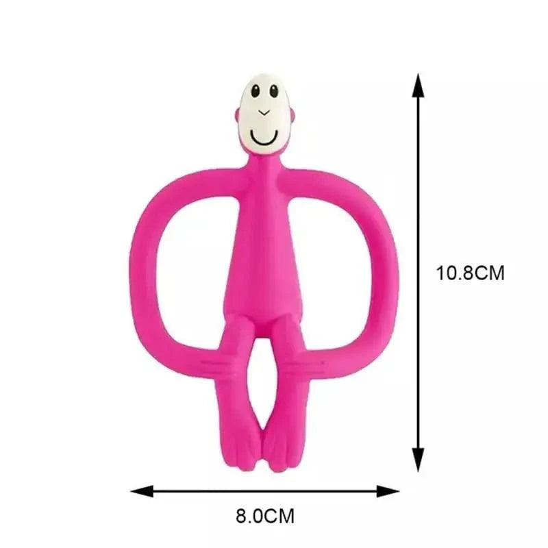 Silicone Cartoon Monkey Toddler Molar Teeth Pain Relief Tool Kids Teether  Teething Beads Baby Shower Gift