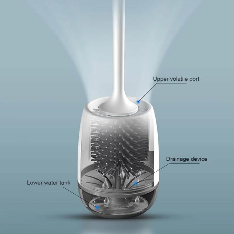 Silicone Head Toilet Brush Quick Draining Clean Tool