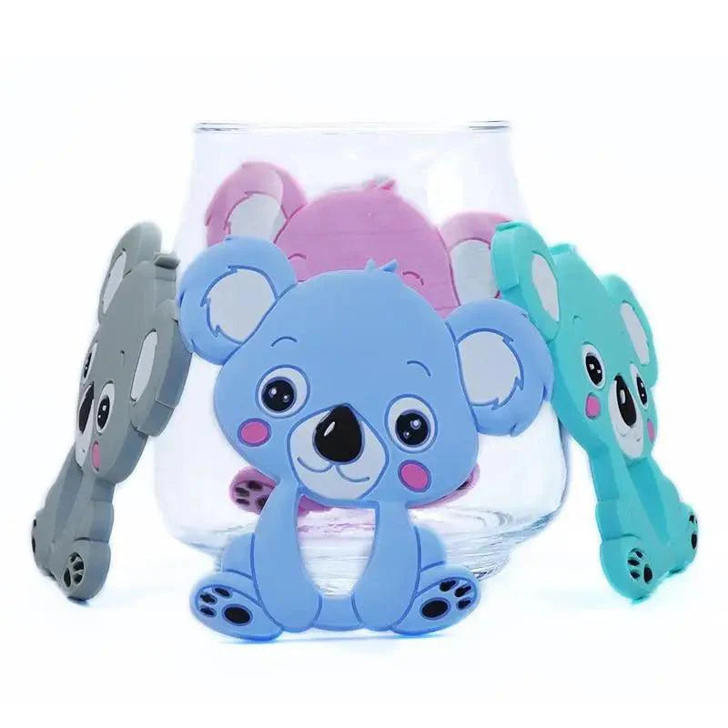 Silicone Teether Animal Koala Baby Teether Pendant Food Grade BPA Free Baby Teething Chew Charms Silicone Beads Toy