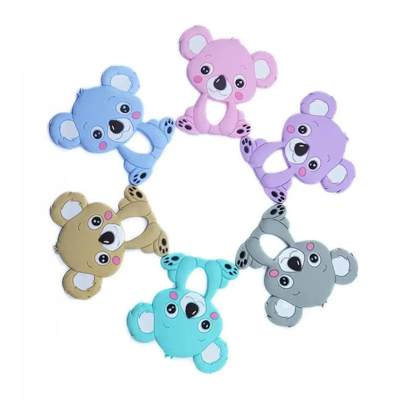 Silicone Teether Animal Koala Baby Teether Pendant Food Grade BPA Free Baby Teething Chew Charms Silicone Beads Toy