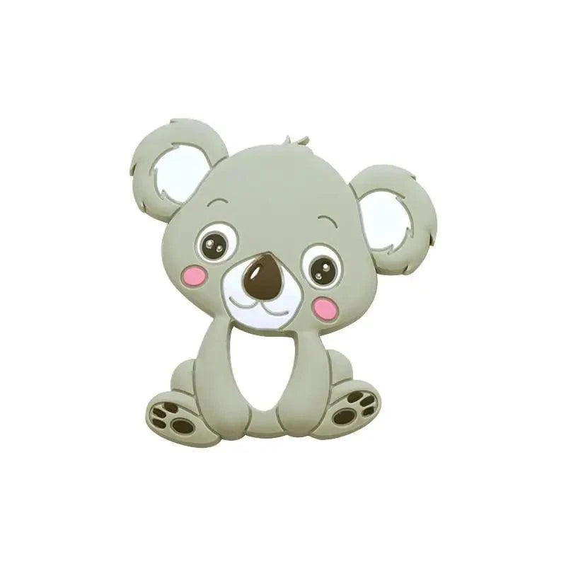 Silicone Teether Animal Koala Baby Teether Pendant Food Grade BPA Free Baby Teething Chew Charms Silicone Beads Toy