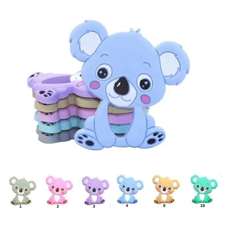 Silicone Teether Animal Koala Baby Teether Pendant Food Grade BPA Free Baby Teething Chew Charms Silicone Beads Toy