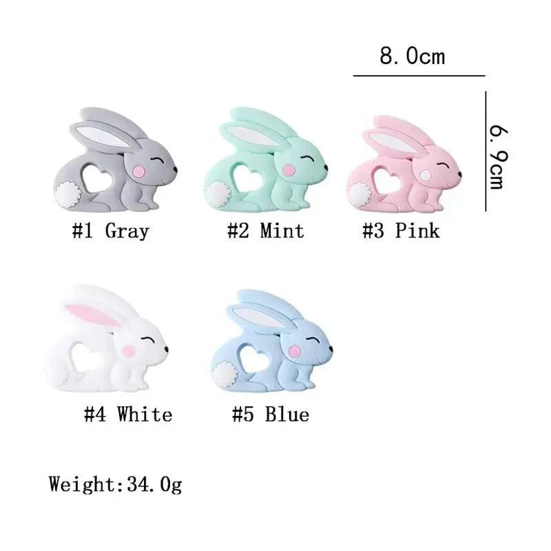 Silicone Teether Rodent Cartoon Animals 1pc Food Grade Silicone Pandents,  Teething Toys For Teeth Tiny Rod Baby Teethers Gift