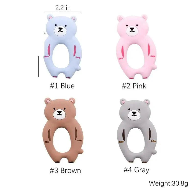 Silicone Teether Rodent Cartoon Animals 1pc Food Grade Silicone Pandents,  Teething Toys For Teeth Tiny Rod Baby Teethers Gift