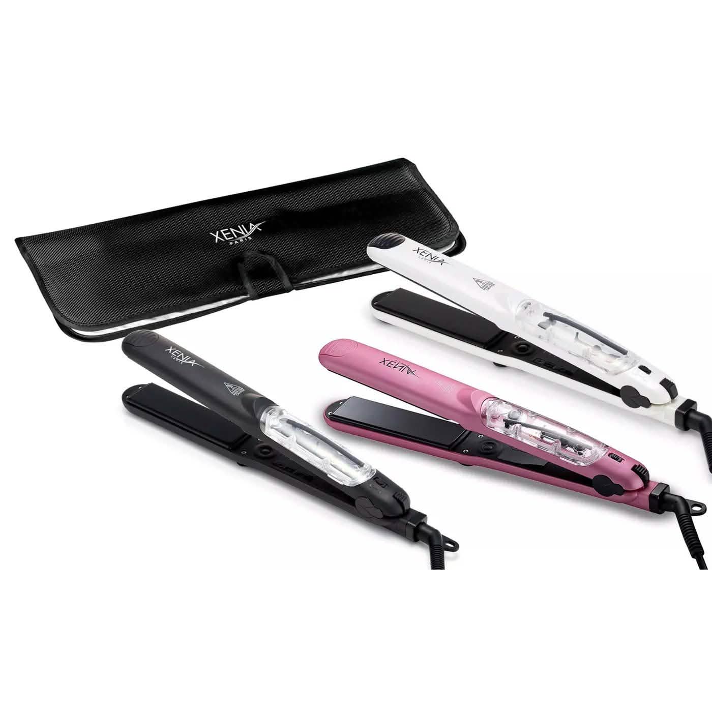 Silk Steam 1.25" Ceramic Steamer Flat Iron with Protective Heat Station Mat