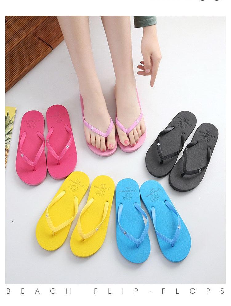 Simple Colors Comfortable Slippers Flip Flop Women Summer Fashion Casual Non-Slip Couple Flip Flops Breathable Beach Flip Flops For Women Summer Beach Slide Sandals