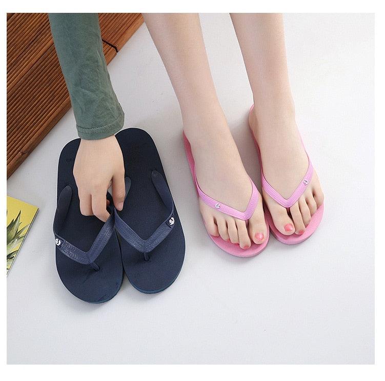 Simple Colors Comfortable Slippers Flip Flop Women Summer Fashion Casual Non-Slip Couple Flip Flops Breathable Beach Flip Flops For Women Summer Beach Slide Sandals