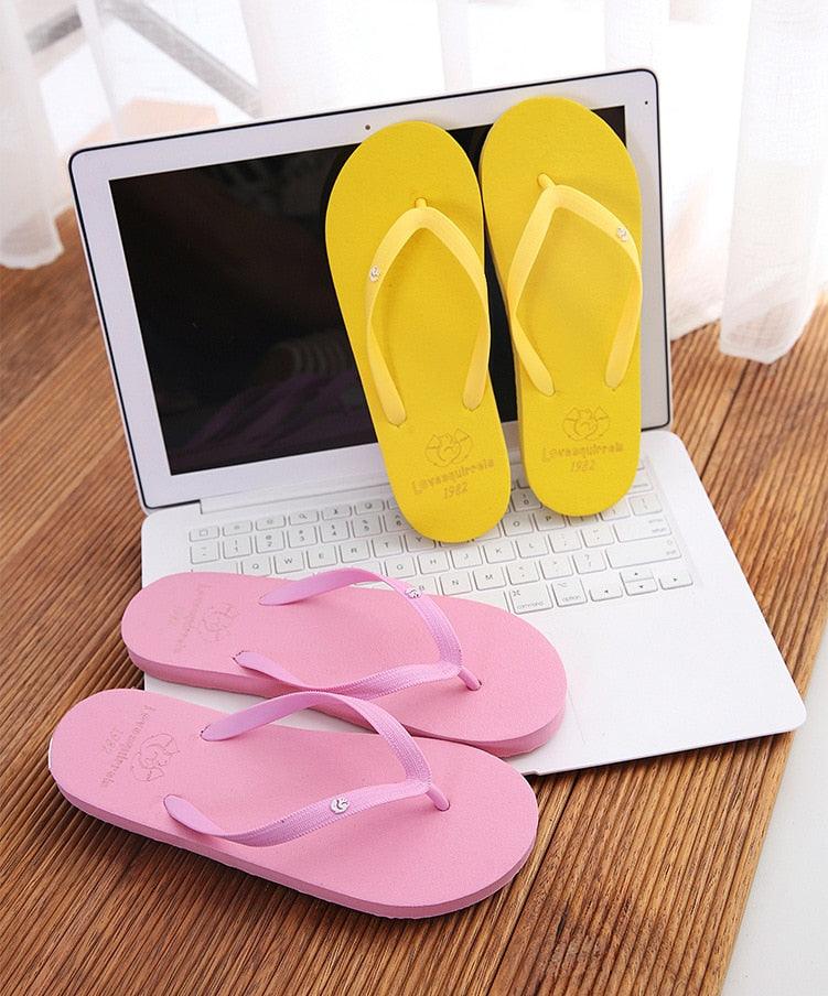 Simple Colors Comfortable Slippers Flip Flop Women Summer Fashion Casual Non-Slip Couple Flip Flops Breathable Beach Flip Flops For Women Summer Beach Slide Sandals