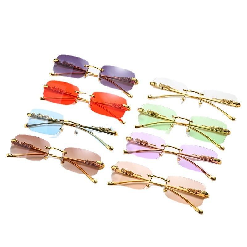 Simple Design Stylish Fashionable Sunglasses Vintage Square Shape Sunglasses For Women & Men New Luxury Design Popular Travel Driving Metal Frame Sun Glasses Anti Blue Light Summer Eyeglasses