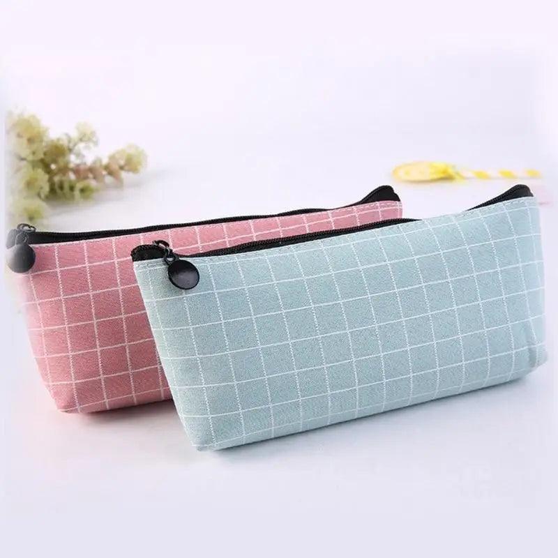 Simple Striped Color Design Pencil Cases For Students Retro Large Capacity Stationery School Pouch