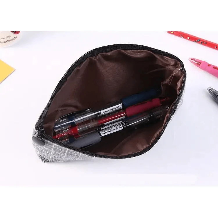 Simple Striped Color Design Pencil Cases For Students Retro Large Capacity Stationery School Pouch