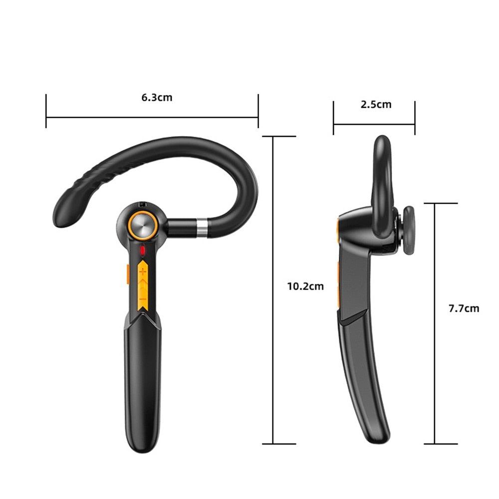 Single Wireless Bluetooth 5.0 Headset Handsfree HIFI Fingerprint Touch Hanging Ear Earphone for iPhone Waterproof Earpiece Ear Wireless Bluetooth Sport Headphones