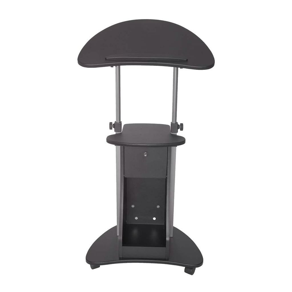 Sit-to-Stand Rolling Adjustable Laptop Cart with Storage