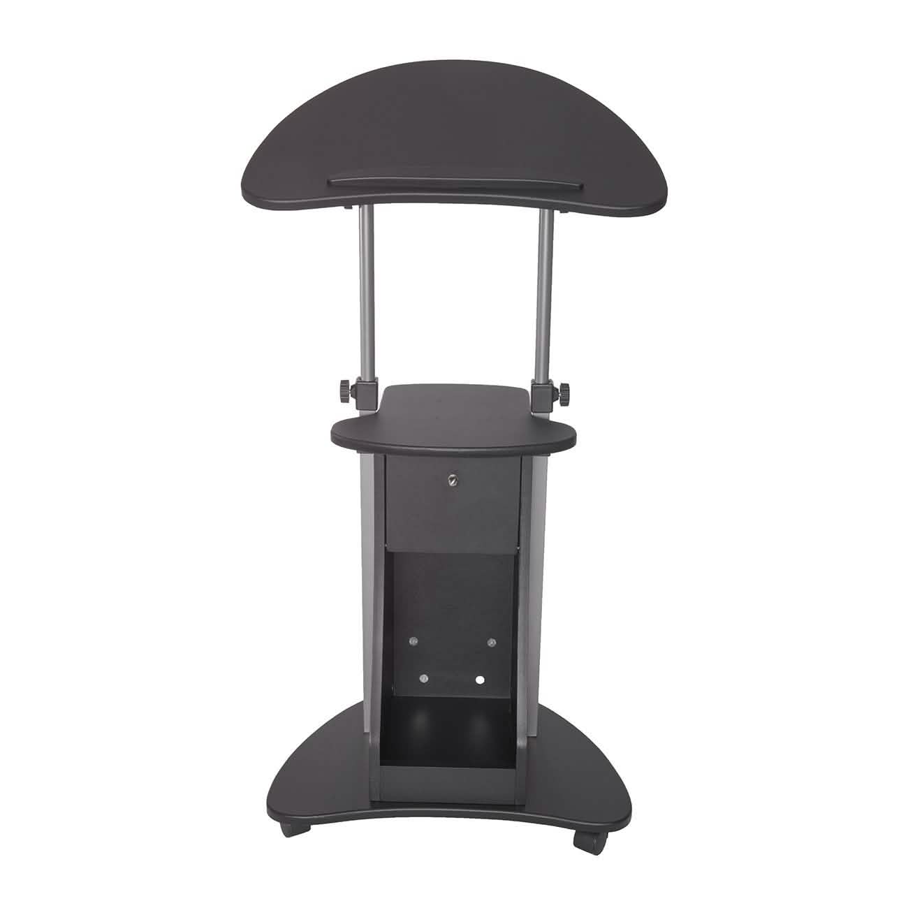 Sit-to-Stand Rolling Adjustable Laptop Cart with Storage