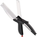 SKEMIX Kitchen Food Scissors, Food Cutter Chopper Clever Stainless Steel Knife with Cutting Board