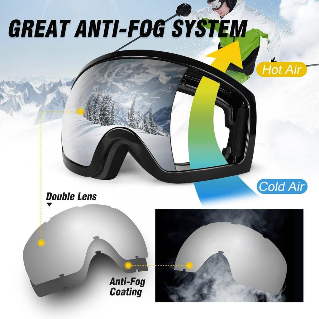 Ski Goggles Double Lens Anti-Fog Winter Windproof