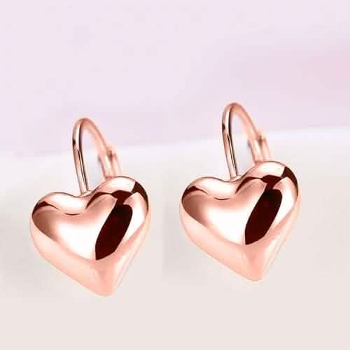 Sleek Heart Shaped Leverback Earrings