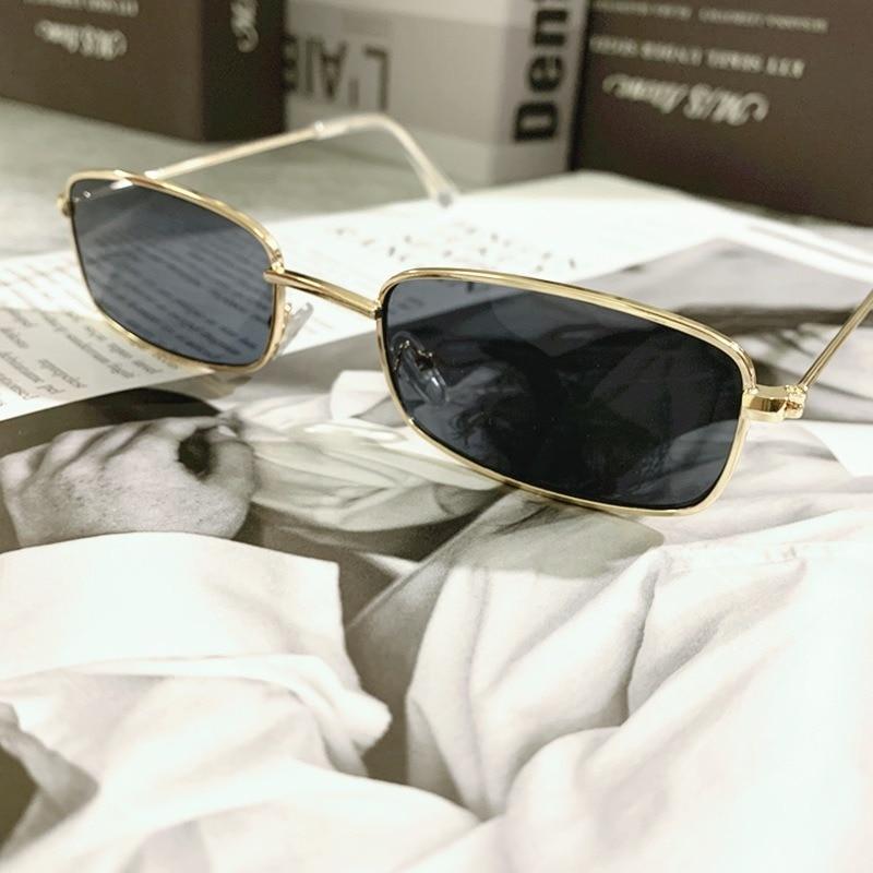 Slender Square Sunglasses Retro Metal Frame Square Sunglasses  Small Vintage & Retro Style Sunglasses Shades Of Rectangle Sunglasses For Women Classic Vintage & Metal Square Frame Sun Glasses Eyewear For Men & Women