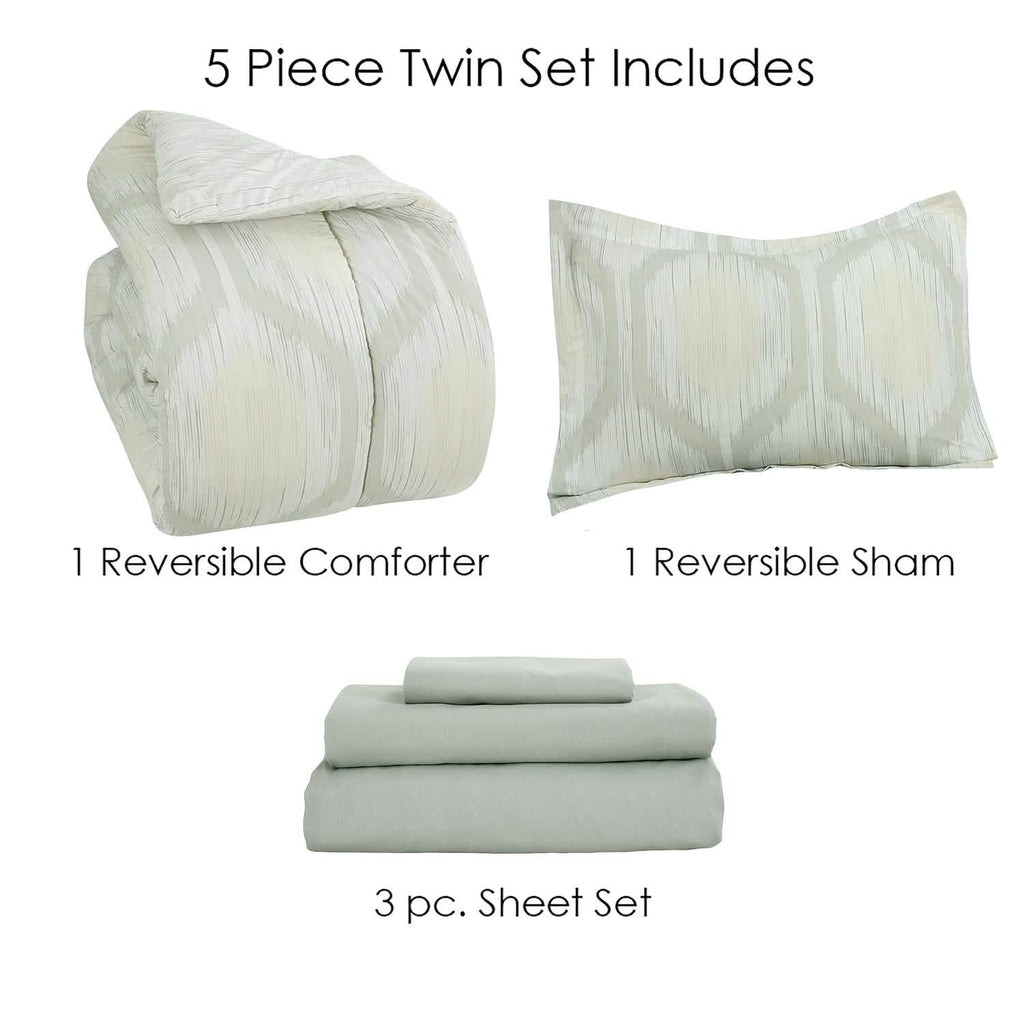 Sloane Street Hexagon Strié Stripe Reversible Bed in a Bag