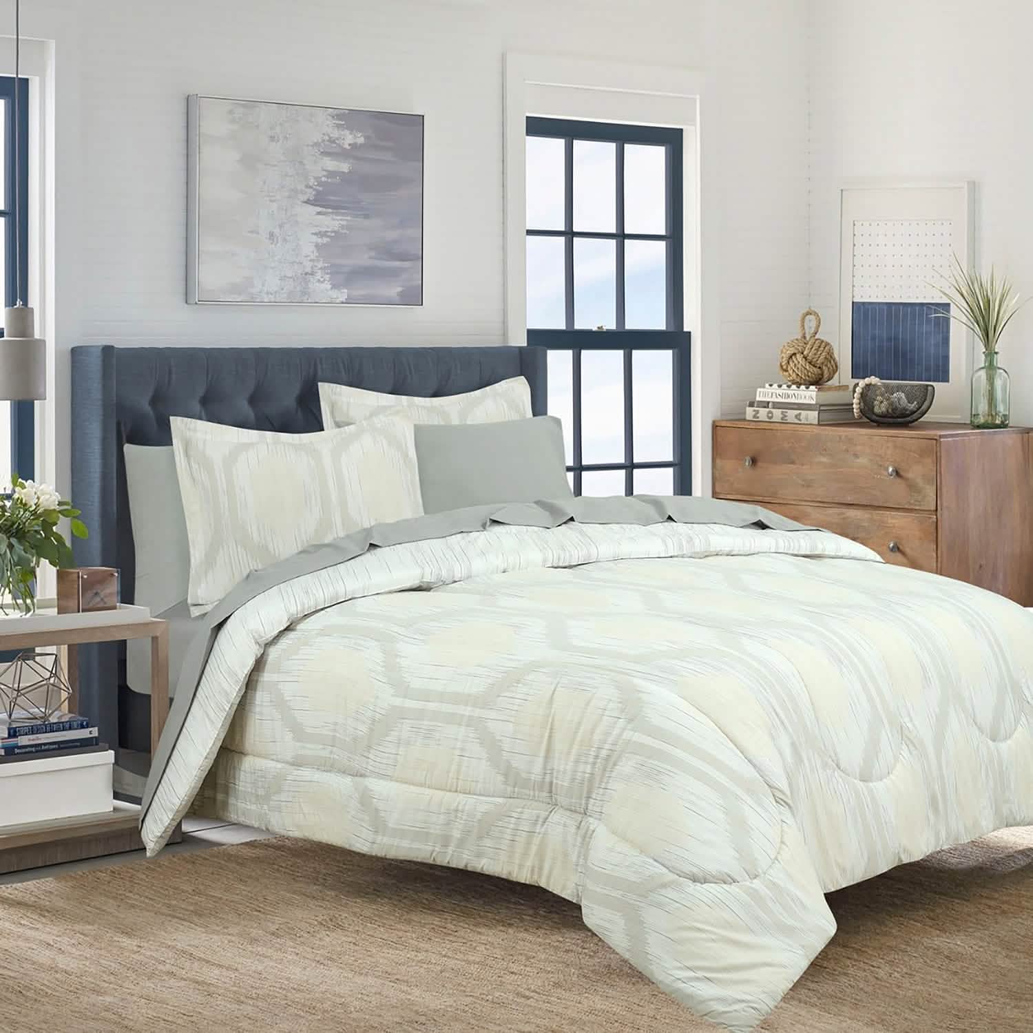 Sloane Street Hexagon Strié Stripe Reversible Bed in a Bag