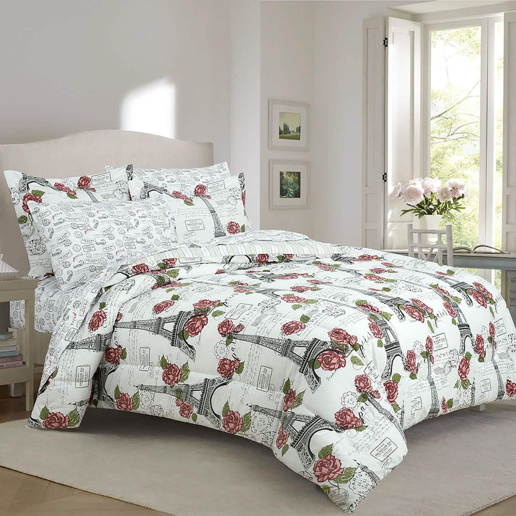 Sloane Street Paris Rose Eiffel Tower Reversible Bed in a Bag