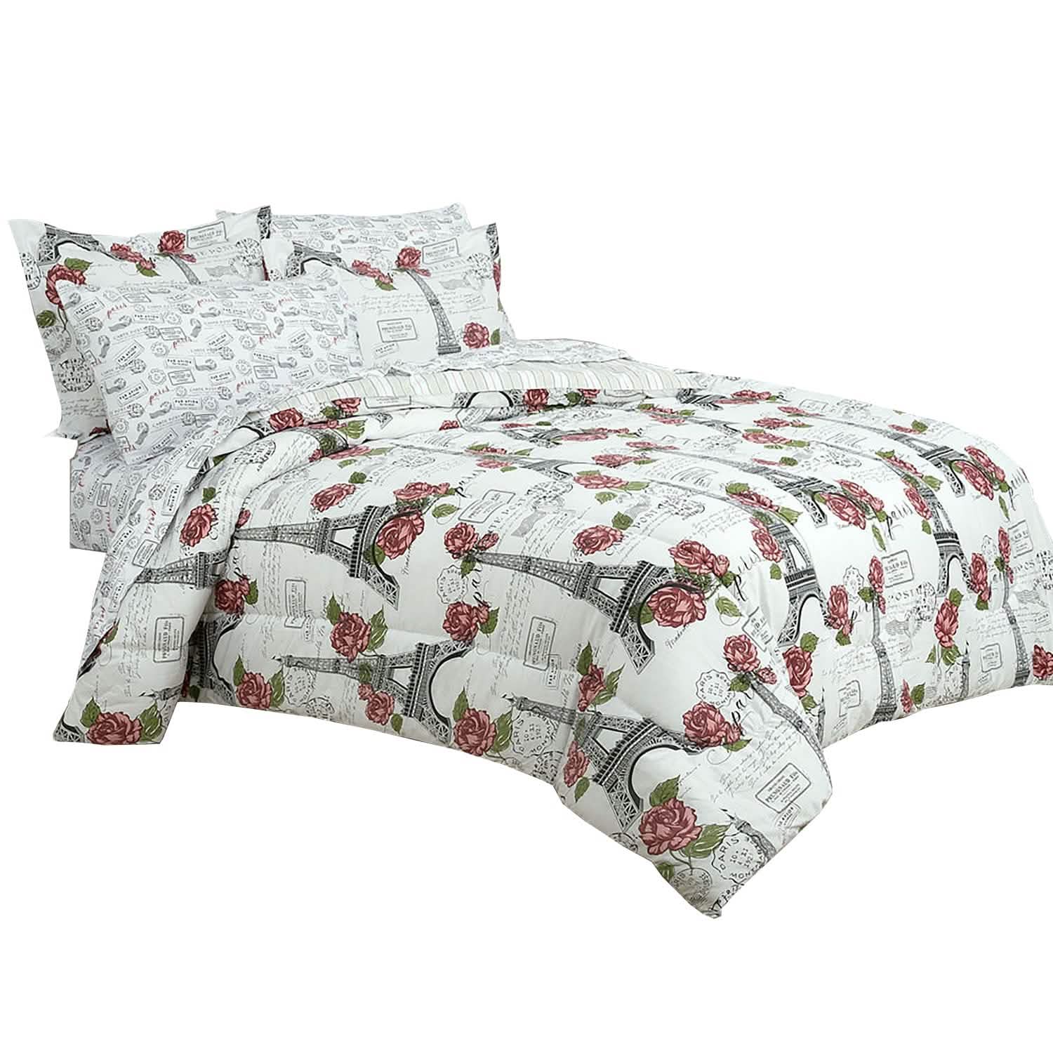 Sloane Street Paris Rose Eiffel Tower Reversible Bed in a Bag