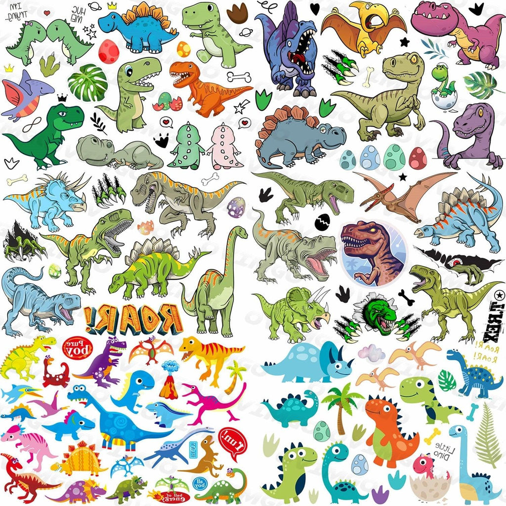 Small 3D Dinosaur Temporary Sticker Tattoos Colorful Tiny Tattoos For Party Children