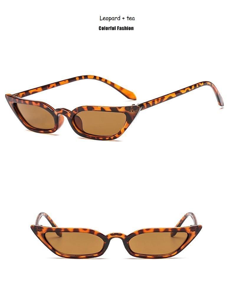 Small Leopard Cateye Design Women Sunglasses Vintage Glasses For Women Summer UV Eyewear Protection Eye Catching Cool Sunglasses For Women Goggles Plastic Frame