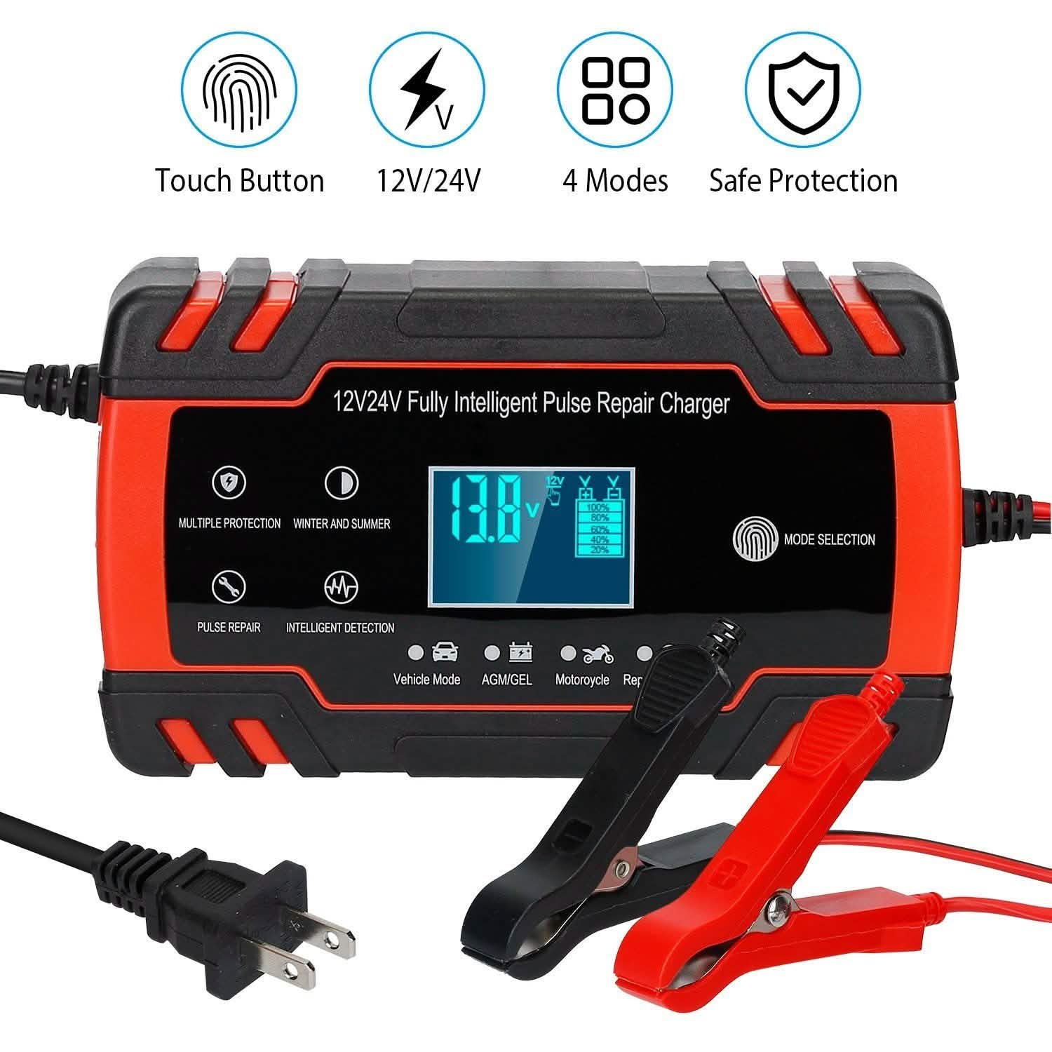 Smart Automatic Battery Charger with LCD Display