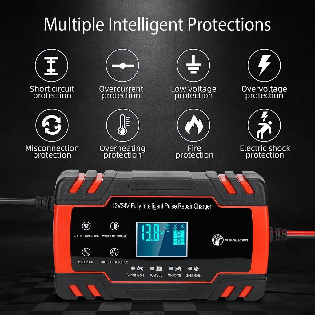 Smart Automatic Battery Charger with LCD Display