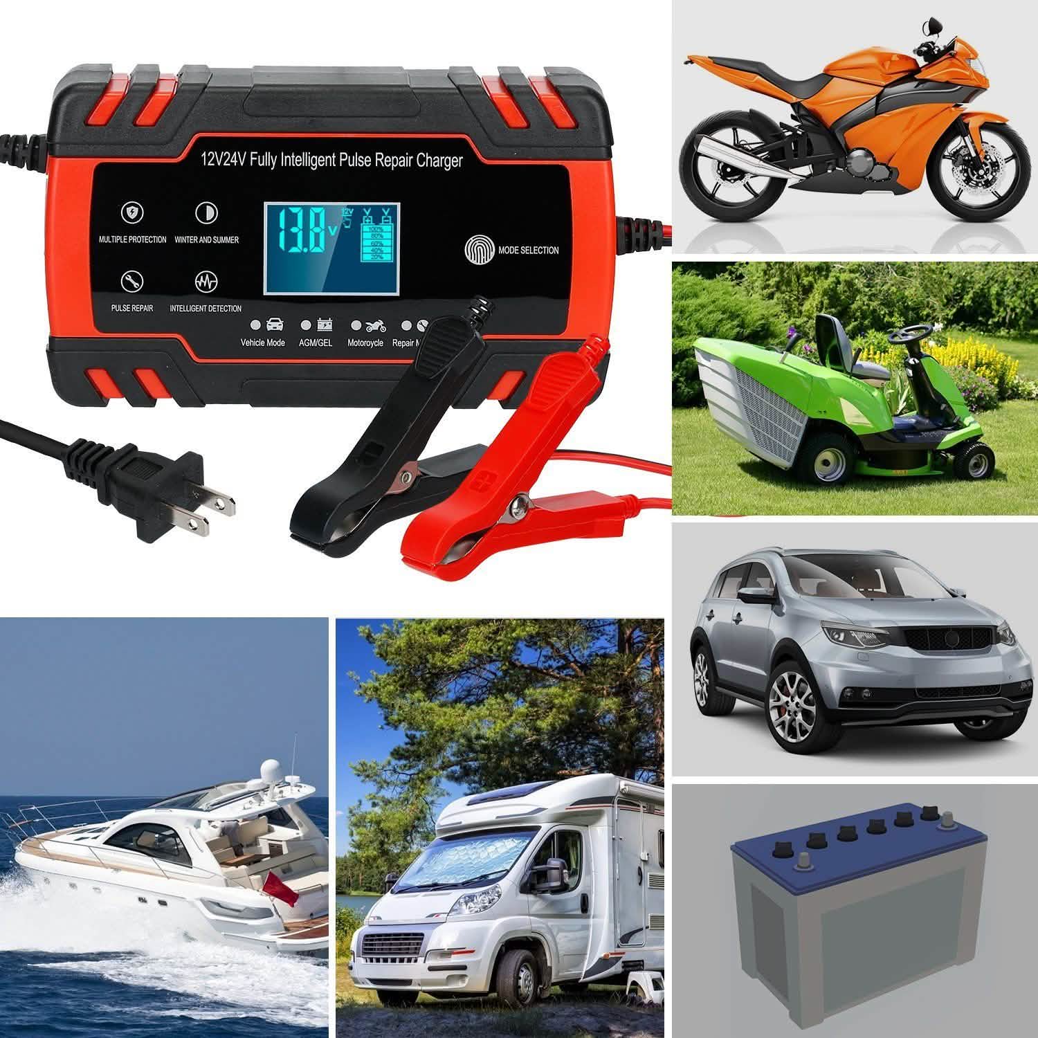 Smart Automatic Battery Charger with LCD Display