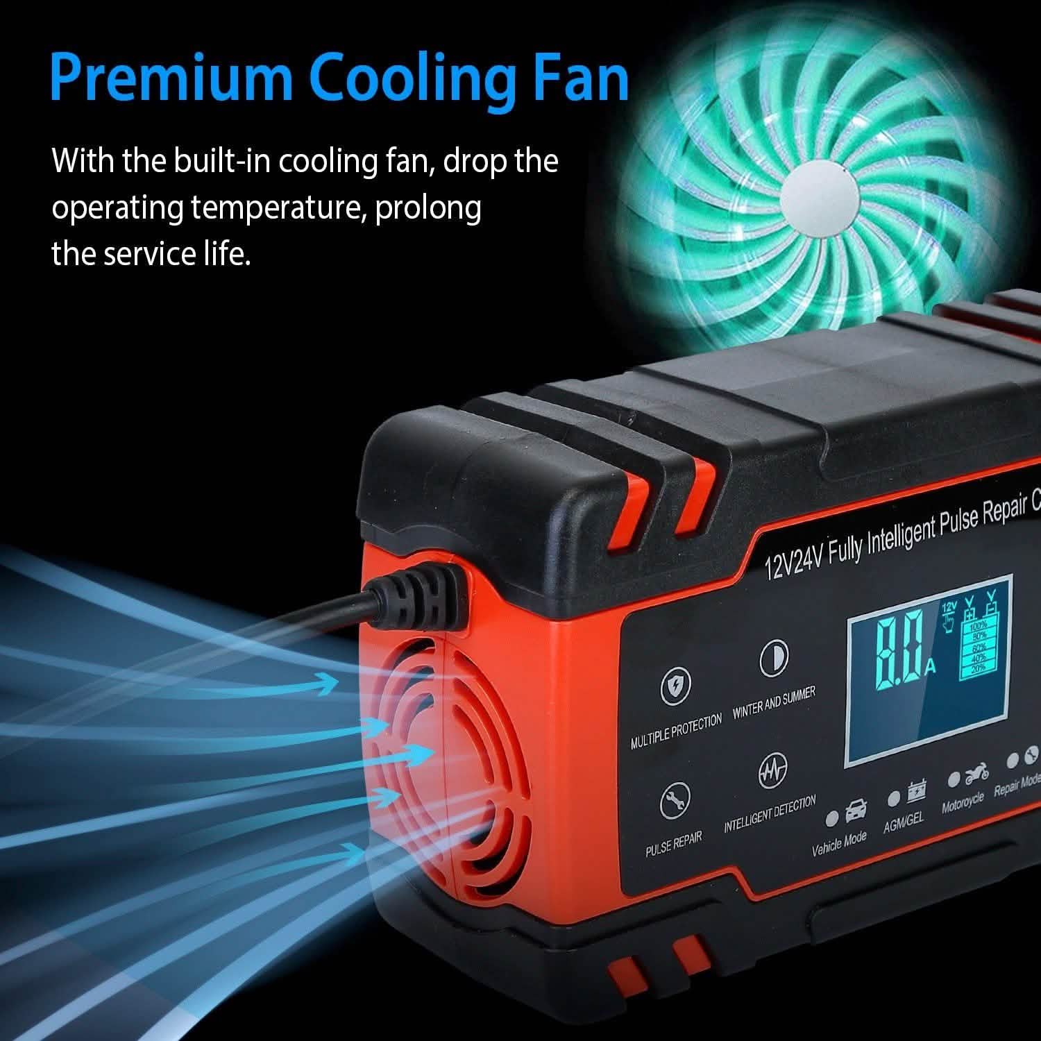 Smart Automatic Battery Charger with LCD Display