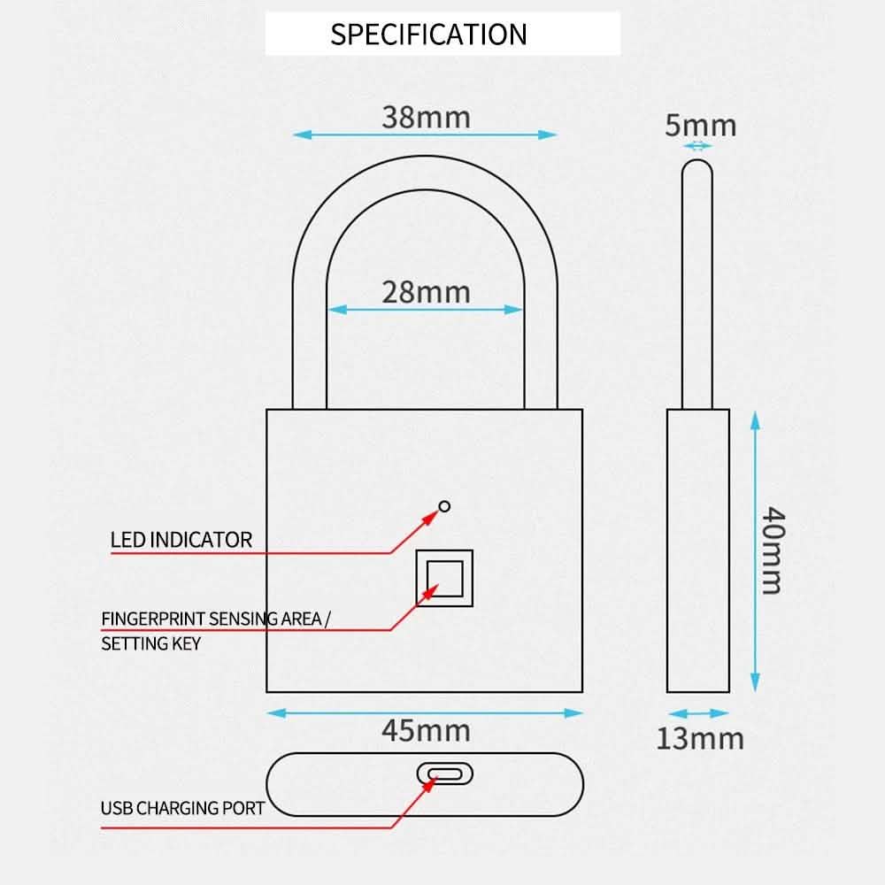Smart Fingerprint Small Size Cabinet Dormitory Anti-theft Lock