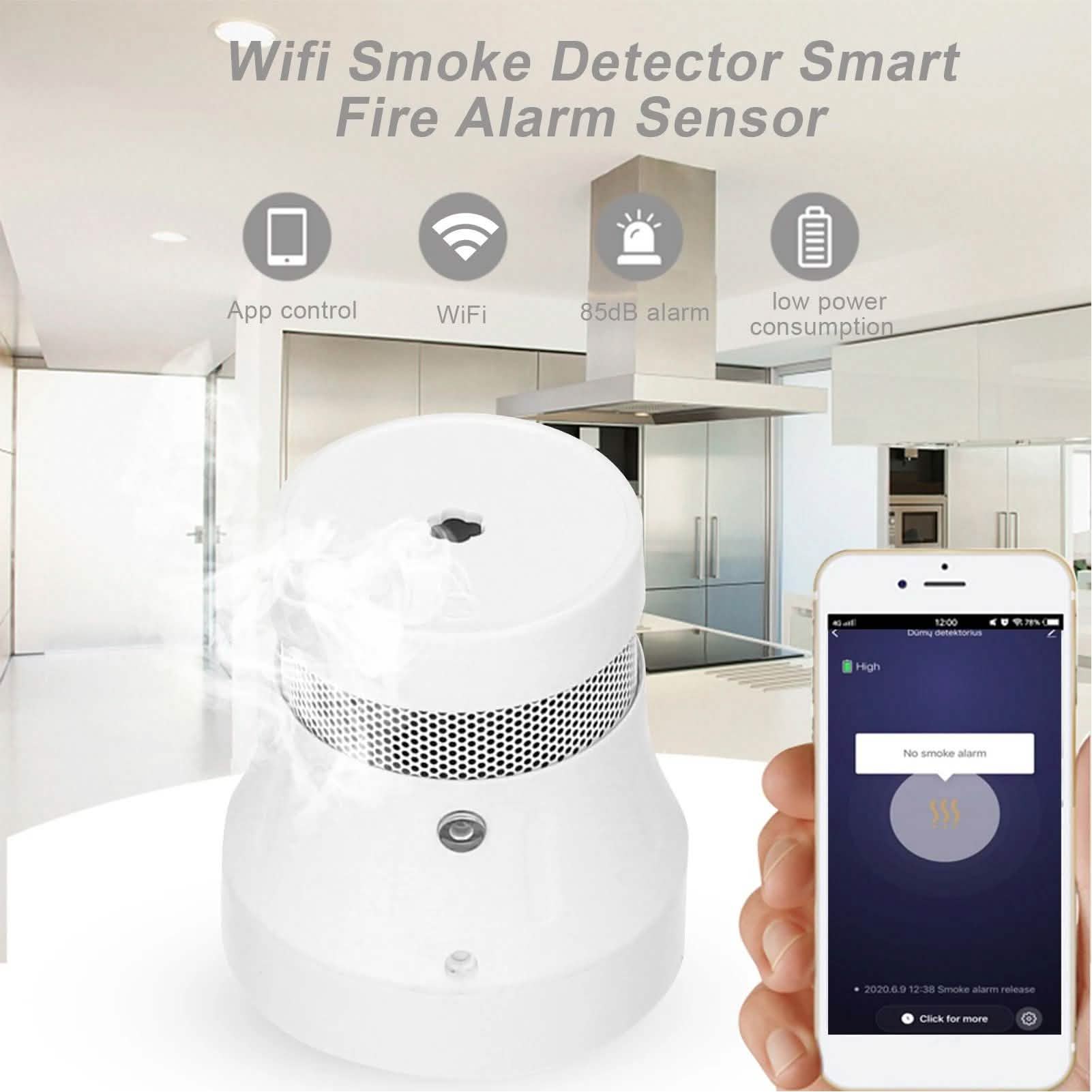 Smart WiFi Standalone Photoelectric Smoke Alarm