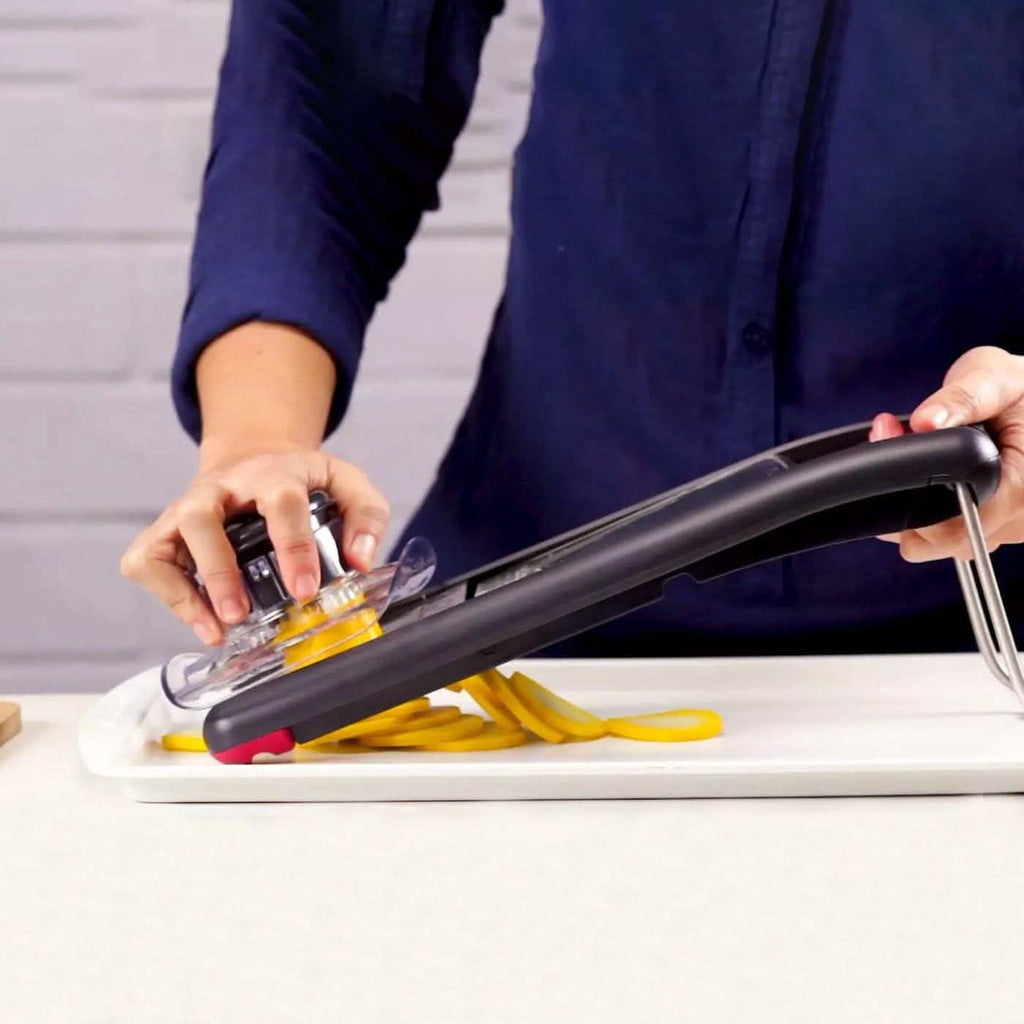 Smartpan Mandoline Slicer with Hidden Blade and Safe Hand Guard