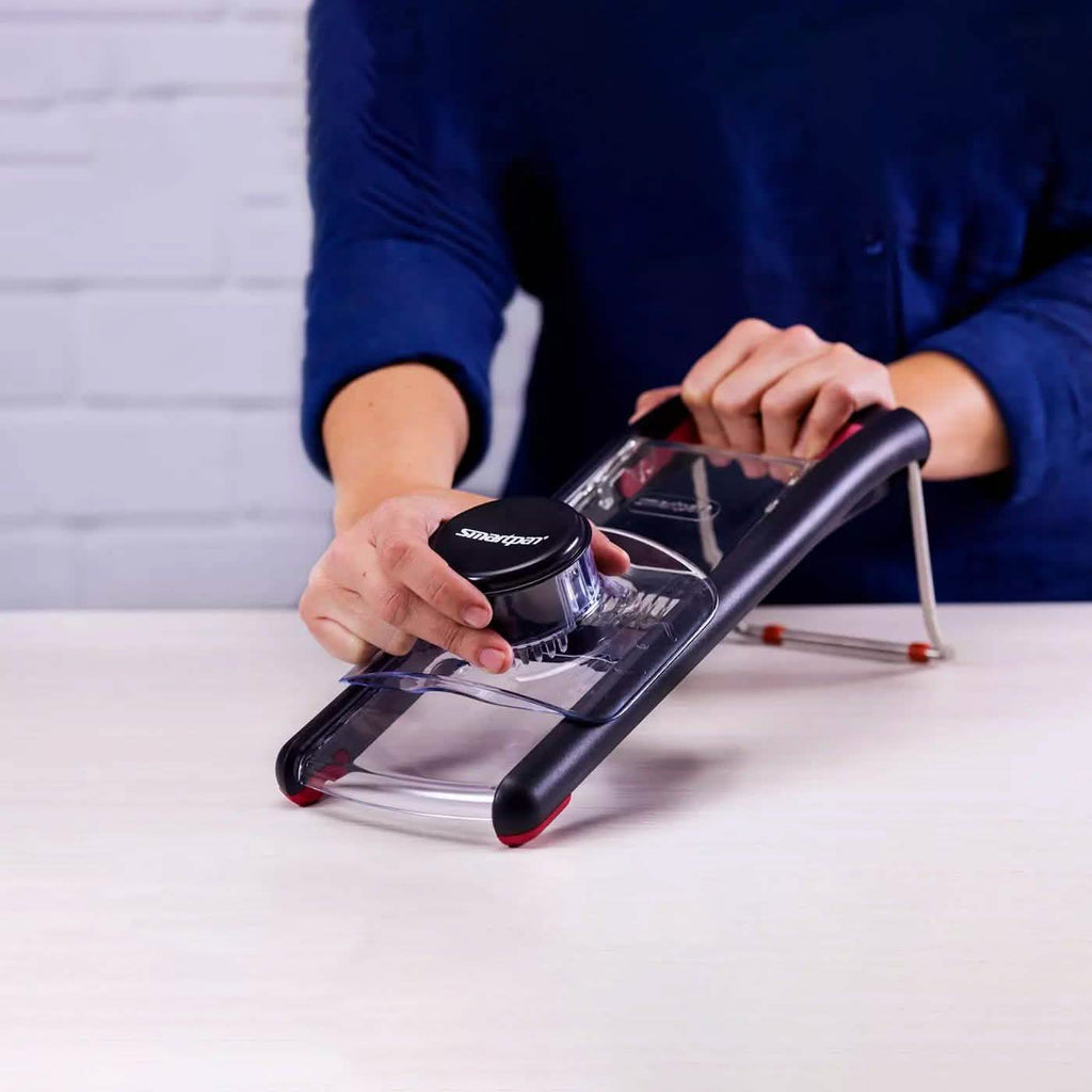 Smartpan Mandoline Slicer with Hidden Blade and Safe Hand Guard