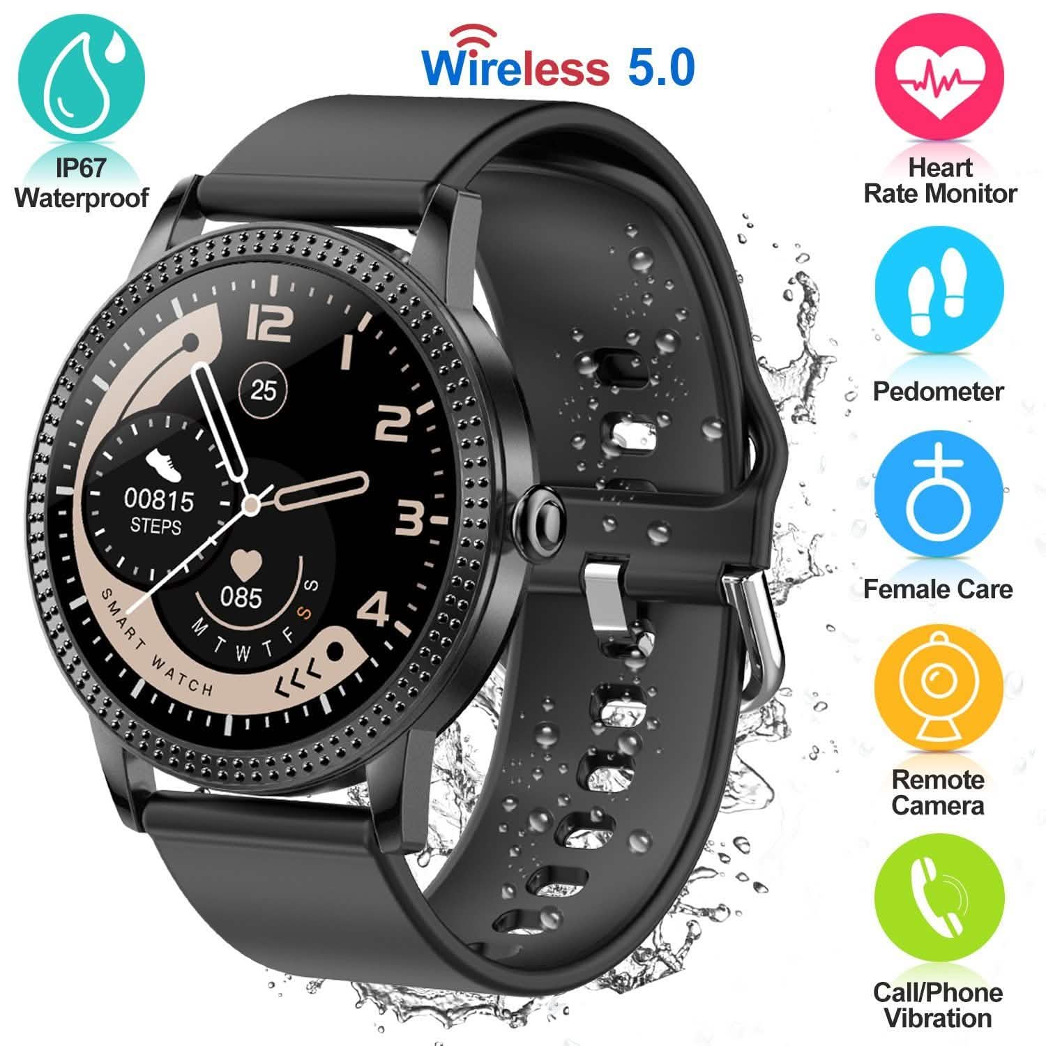 Smartwatch Fitness Tracker 1.08" Touch Screen