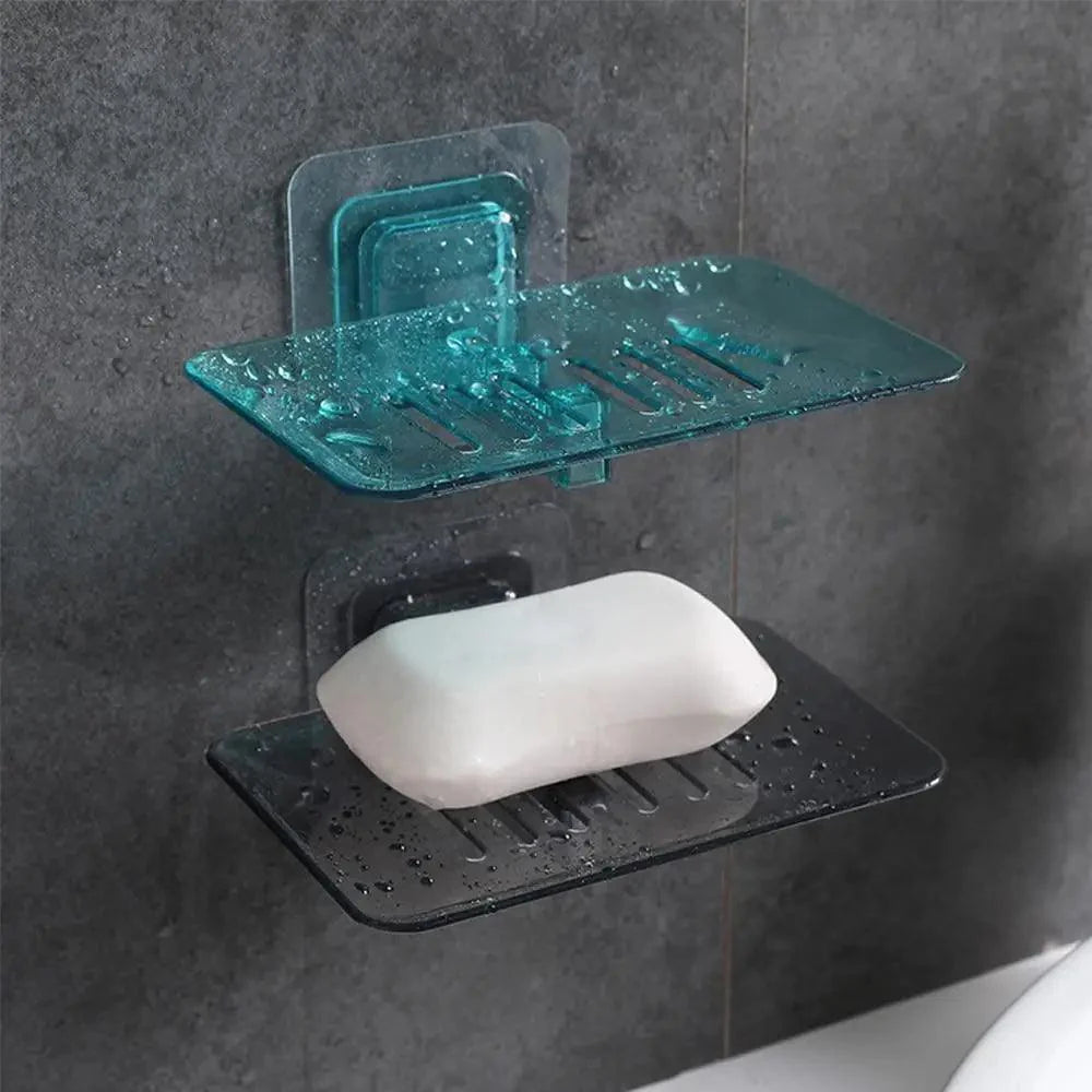 Soap Dish Suction Cup Soap Dish Soap Dish for Bathroom Case Soap Box Dish Storage Plate Drain Soap Box Soap Holder Transparent Soap Dish Drainer Tray - Suction Cup Soap Dish Holder Wall Mounted for Bathroom Shower