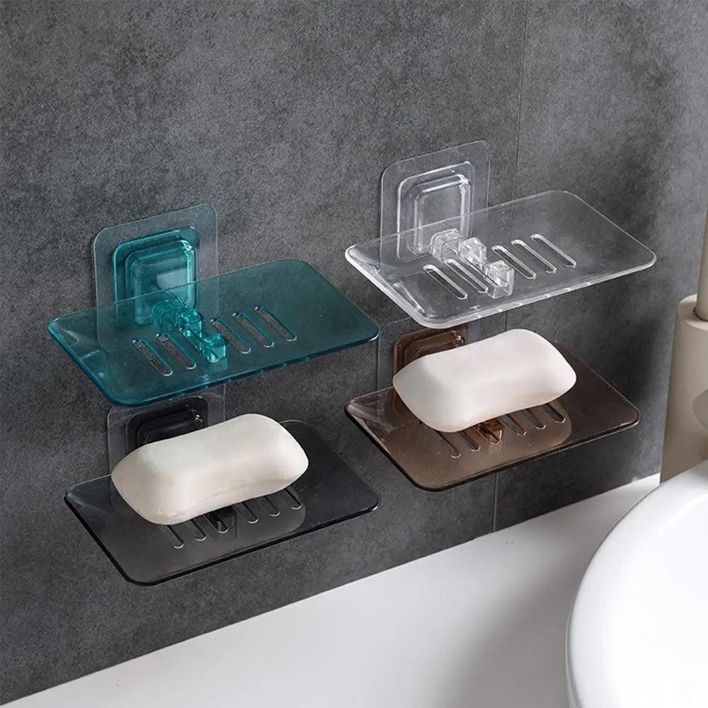 Soap Dish Suction Cup Soap Dish Soap Dish for Bathroom Case Soap Box Dish Storage Plate Drain Soap Box Soap Holder Transparent Soap Dish Drainer Tray - Suction Cup Soap Dish Holder Wall Mounted for Bathroom Shower