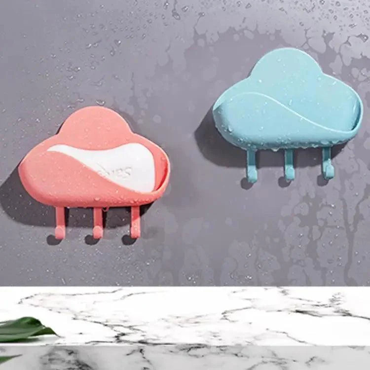Soap Rack No Drilling Wall Mounted Double Layer Soap Holder Soap Sponge Dish Bathroom Accessories Soap Dishes Self Adhesive Soap Dish Bar Soap Holder Soap Dishes Tray Saver Case Box for Shower Bathroom Kitchen Dish Drainer Drying Rack